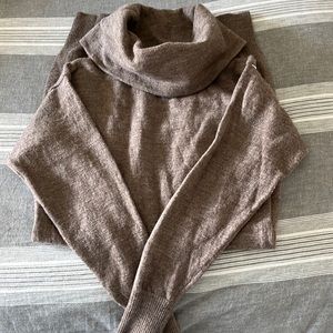 Brown cowl neck sweater dress- XS